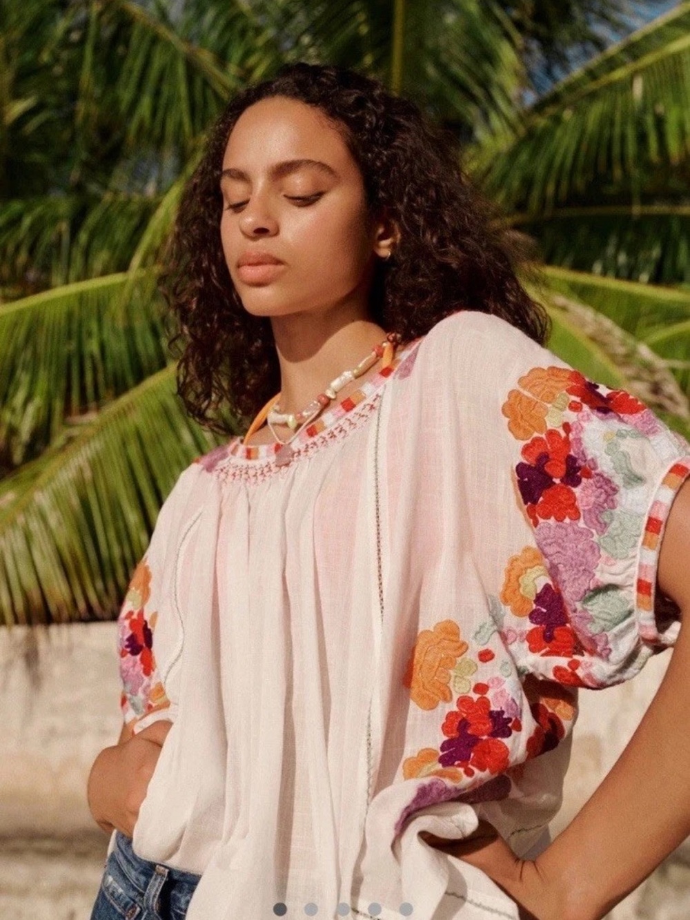 NWT Anthropologie Embroidered Tunic Top Cover $138 vacation festival